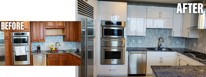 Before and After Cabinet Refacing Job 3